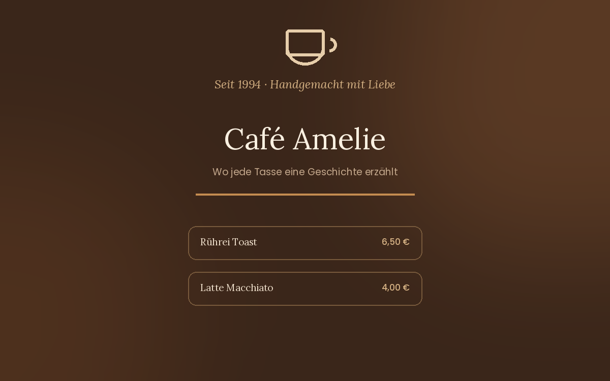 Café Amelie Website