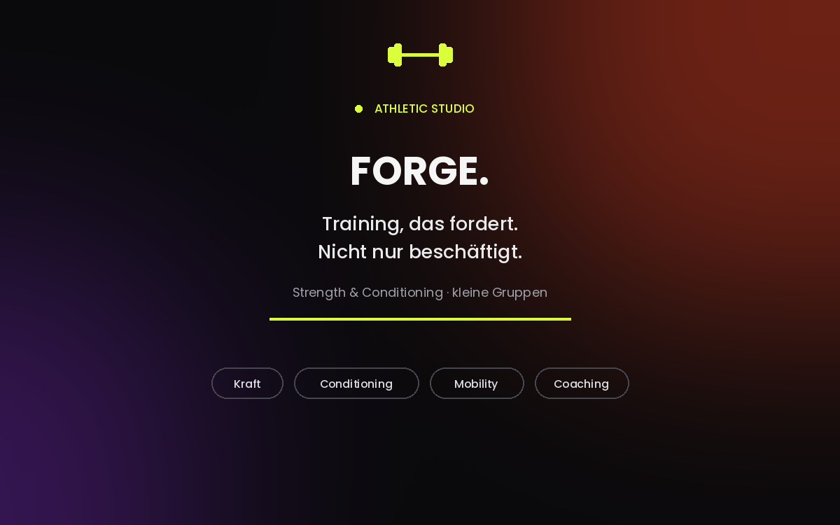 FORGE Athletic Studio Website